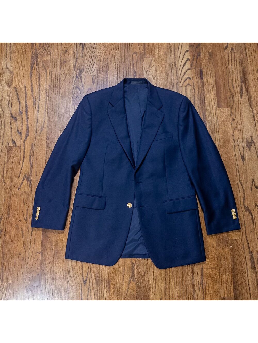 Lauren Ralph Lauren Wool Navy Gold Button Blazer 38R